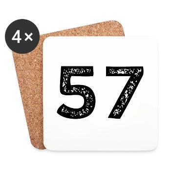 Maillot à 57 numéros - Dessous de verre (lot de 4) - blanc - Devant