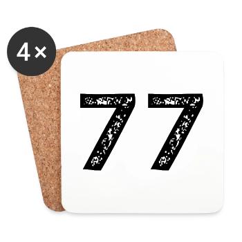 77 Number jersey - Coasters (set of 4) - white - Front