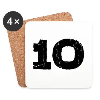 Maillot à 10 chiffres - Dessous de verre (lot de 4) - blanc - Devant