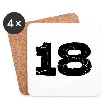 Maillot à 18 chiffres - Dessous de verre (lot de 4) - blanc - Devant