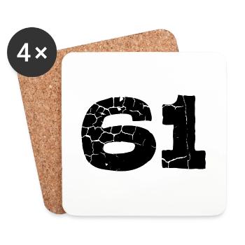 61 number jersey - Coasters (set of 4) - white - Front