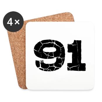 Maillot à 91 numéros - Dessous de verre (lot de 4) - blanc - Devant