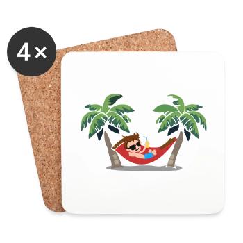 Hängematte Sommer Strand - Untersetzer (4er-Set) - Weiß - Vorne