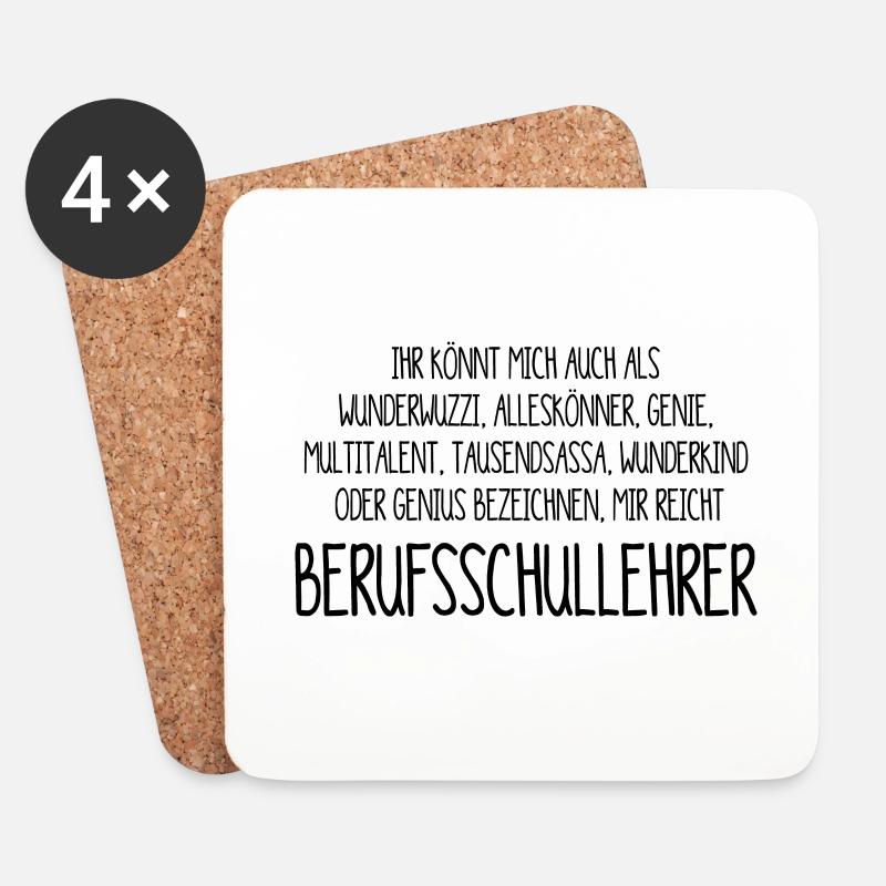 Berufsschullehrer – ein Alleskönner, Genie - Untersetzer (4er-Set) - Weiß