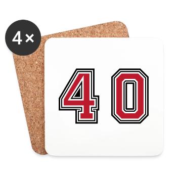 40 number symbol - Coasters (set of 4) - white - Front
