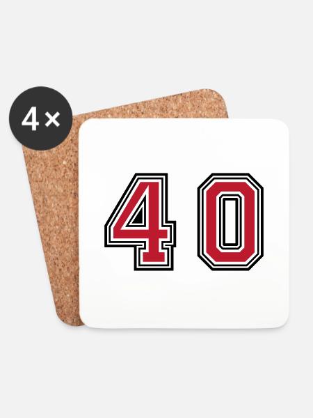 40 Zahl symbol - Untersetzer (4er-Set) - Weiß