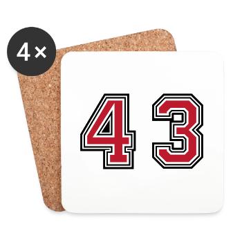 43 Zahl symbol - Untersetzer (4er-Set) - Weiß - Vorne
