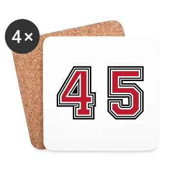 45 Zahl symbol - Untersetzer (4er-Set) - Weiß - Vorne
