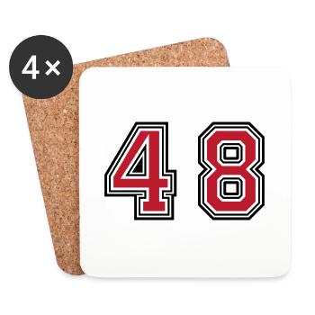 48 Zahl symbol - Untersetzer (4er-Set) - Weiß - Vorne