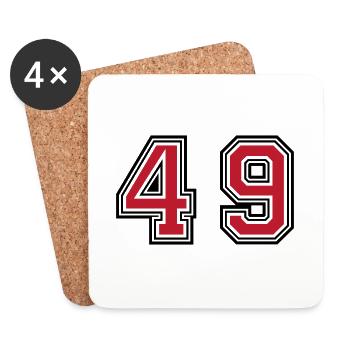 49 Number symbol - Coasters (set of 4) - white - Front