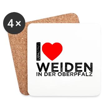 I Love Weiden in der Oberpfalz - Bayern - Untersetzer (4er-Set) - Weiß - Vorne