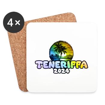 Tenerife 2024 Palm Trees Multicoloured - Coasters (set of 4) - white - Front