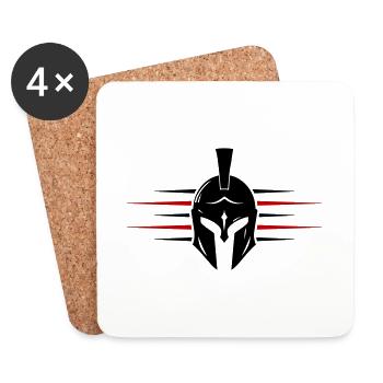 Spartan Helmet Warrior Gladiator - Coasters (set of 4) - white - Front