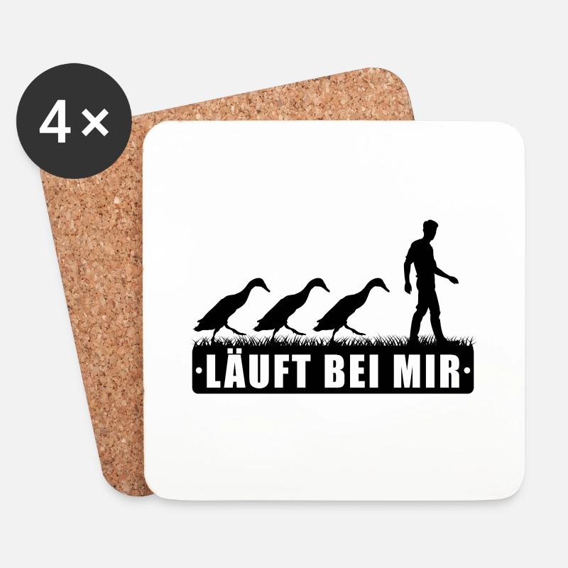 Laufenten Laufentenzüchter Laufentenzucht - Untersetzer (4er-Set) - Weiß