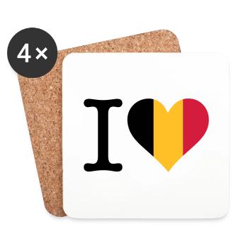 I Love Belgium - Coasters (set of 4) - white - Front
