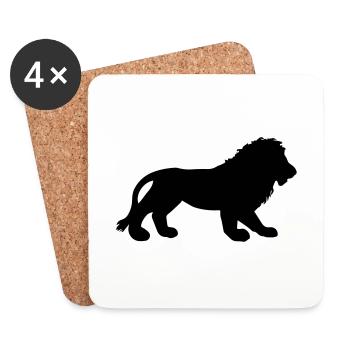 lion - Dessous de verre (lot de 4) - blanc - Devant