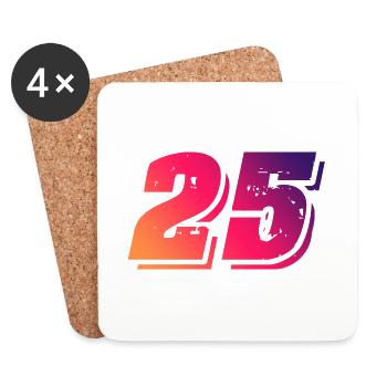 25 number symbol - Coasters (set of 4) - white - Front