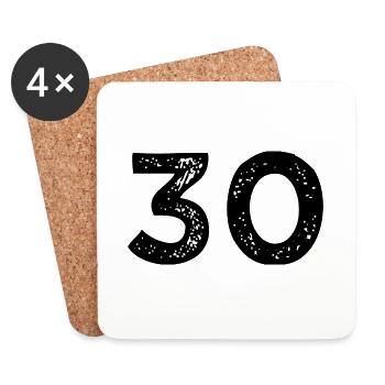 Maillot à 30 chiffres - Dessous de verre (lot de 4) - blanc - Devant