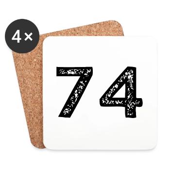 74 number jersey - Coasters (set of 4) - white - Front