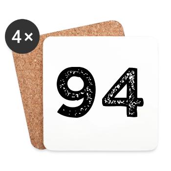 94 Zahl Trikot - Untersetzer (4er-Set) - Weiß - Vorne