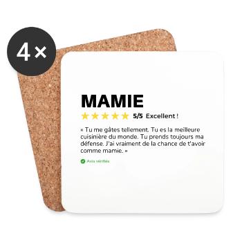 Avis client Mamie - Dessous de verre (lot de 4) - blanc - Devant
