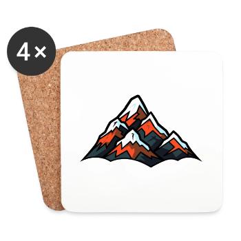 Symbol Berge - Untersetzer (4er-Set) - Weiß - Vorne