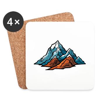 Mountains symbol nature - Coasters (set of 4) - white - Front