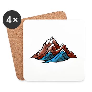 Berge Symbol Natur - Untersetzer (4er-Set) - Weiß - Vorne