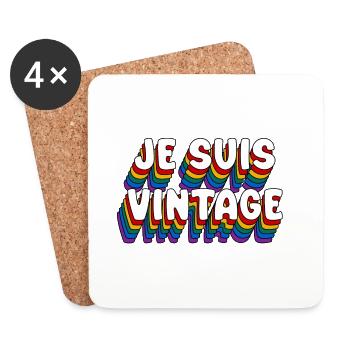 ICH BIN VINTAGE - Untersetzer (4er-Set) - Weiß - Vorne