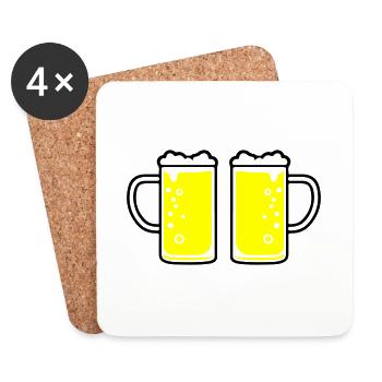 Beer Glass Beer Mug Beer - Coasters (set of 4) - white - Front