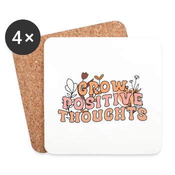 Grow Positive Thoughts - Coasters (set of 4) - white - Front