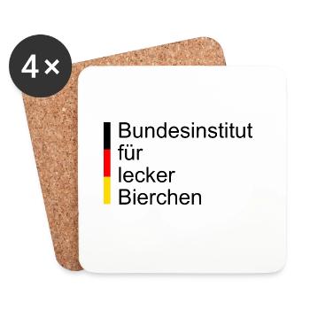 Bundesinstitut für Lecker Bierchen - Untersetzer (4er-Set) - Weiß - Vorne