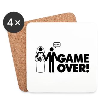 Game over. I am married. - Coasters (set of 4) - white - Front