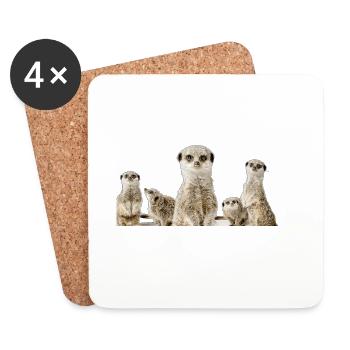 Meerkat Family - Coasters (set of 4) - white - Front