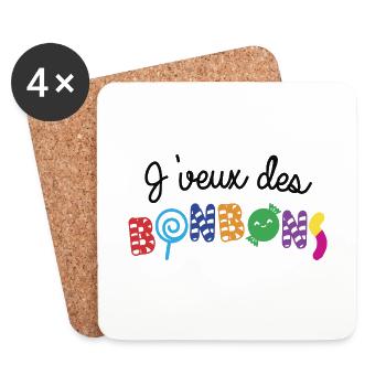 J'veux des bonbons - Dessous de verre (lot de 4) - blanc - Devant