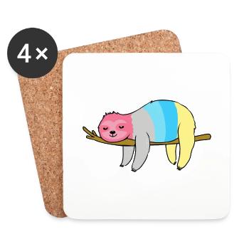 Genderflux Sloth Genderflux Pride - Coasters (set of 4) - white - Front