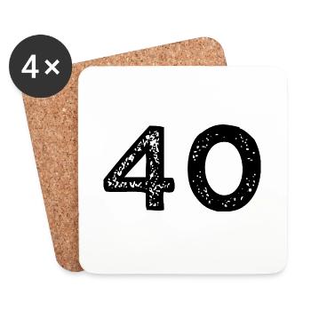 Maillot à 40 numéros - Dessous de verre (lot de 4) - blanc - Devant