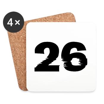 26 Number - Coasters (set of 4) - white - Front