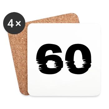60 number - Coasters (set of 4) - white - Front