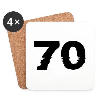 70 number - Coasters (set of 4) - white - Front