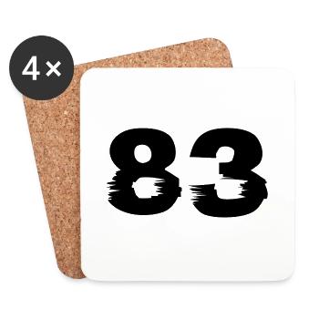 83 number - Coasters (set of 4) - white - Front