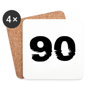 90 Zahl - Untersetzer (4er-Set) - Weiß - Vorne