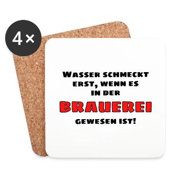 Bierliebhaber Bier Alkohol Trinken Saufen - Untersetzer (4er-Set) - Weiß - Vorne