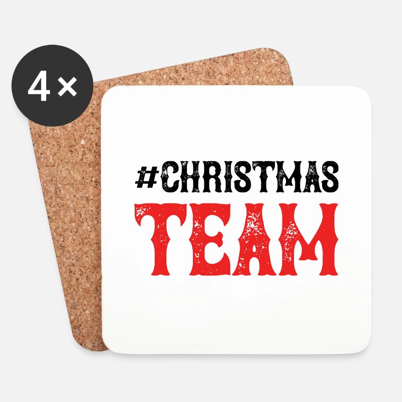 Christmas Team - Untersetzer (4er-Set) - Weiß
