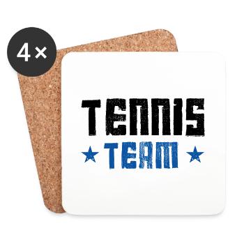 Équipe de tennis - Dessous de verre (lot de 4) - blanc - Devant