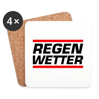 Regen Wetter - Untersetzer (4er-Set) - Weiß - Vorne