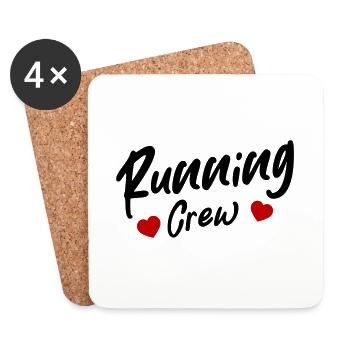 Cœur d’équipe de course à pied - Dessous de verre (lot de 4) - blanc - Devant