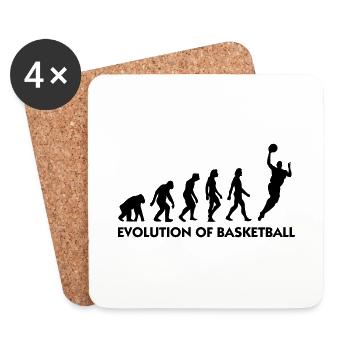 Die Evolution von Basketball - Untersetzer (4er-Set) - Weiß - Vorne