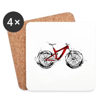 Mountainbike - Untersetzer (4er-Set) - Weiß - Vorne