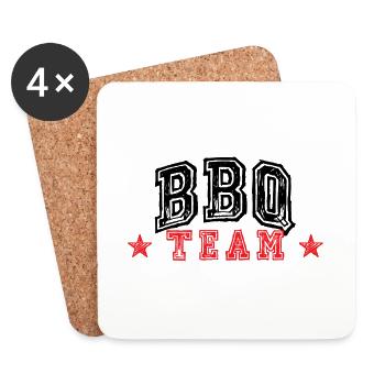 Équipe de barbecue - Dessous de verre (lot de 4) - blanc - Devant